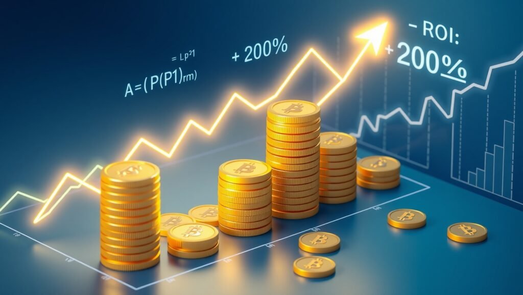 Interactive compound interest calculator showing investment growth over time
