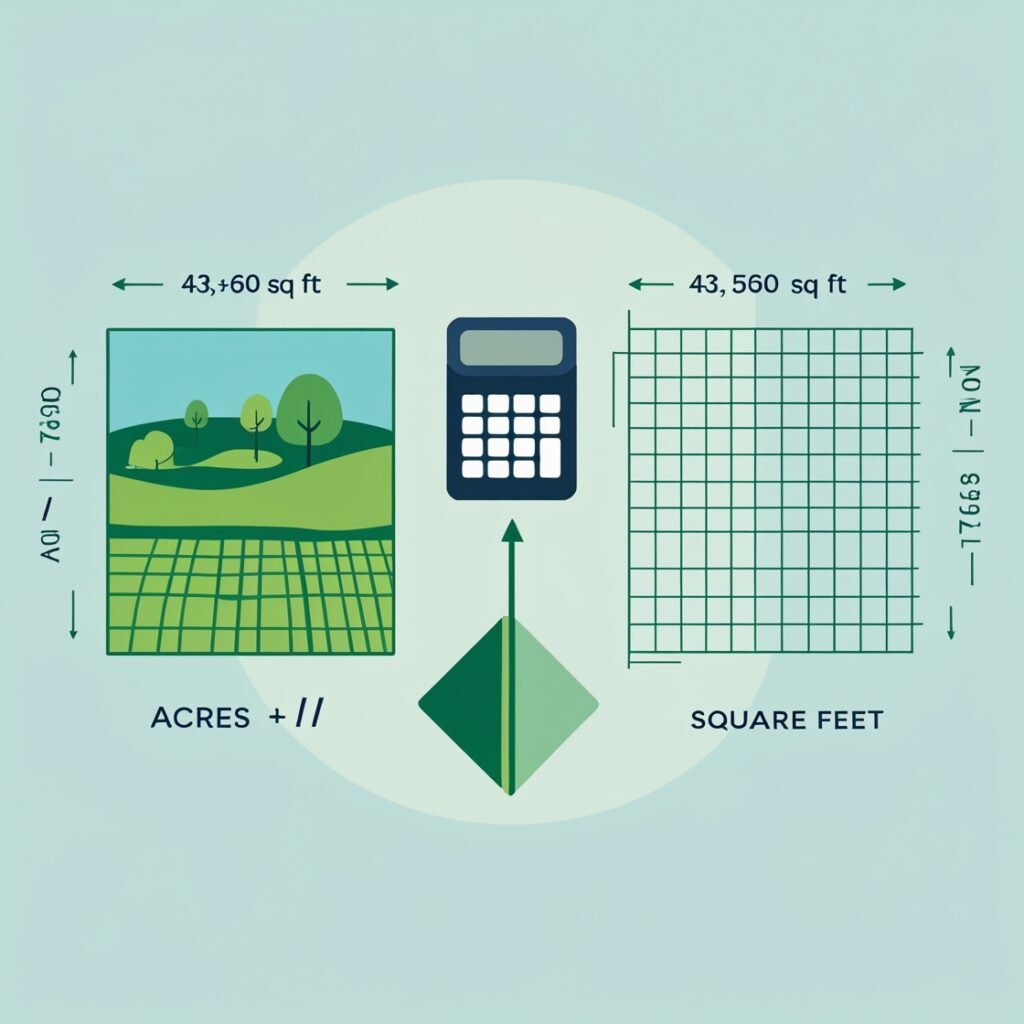 Acres to Square Feet Converter - Free online land measurement calculator with visual chart
