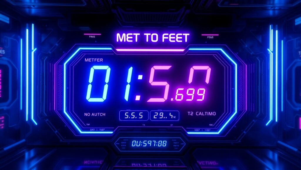Meter to feet conversion calculator with real-time results and interactive chart