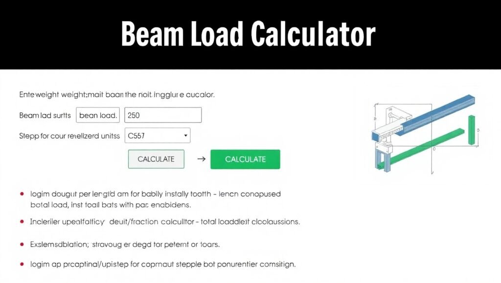 Steel beam load calculation diagram with color-coded stress