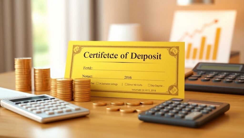 Certificate of Deposit calculator showing interest growth chart