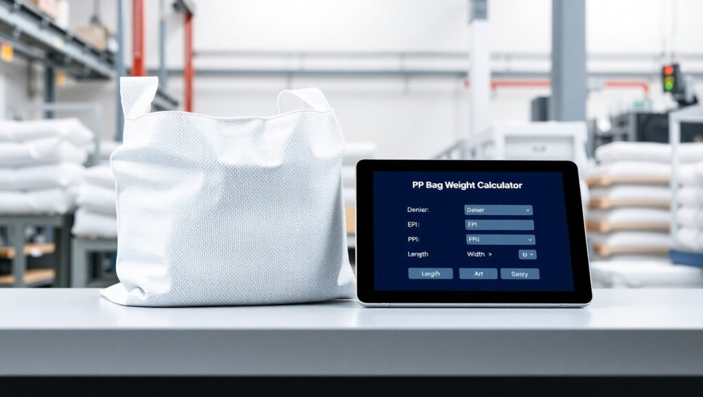 PP woven bag weight calculator from denier input form