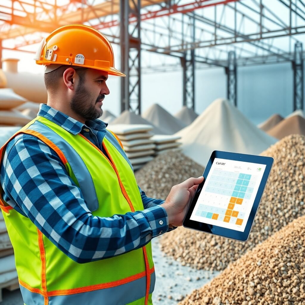 Concrete materials calculator interface screenshot