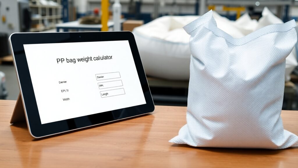 PP woven bag weight calculator from denier input form