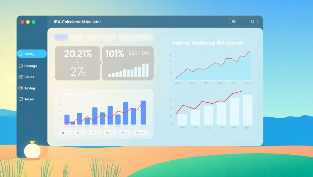 Retirement planning tool with tax-efficient IRA projections
