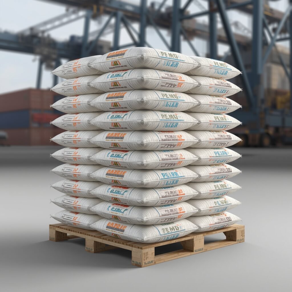 25kg rice bag dimensions on shipping pallet