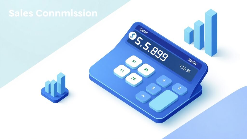 Sales commission calculator interface with results